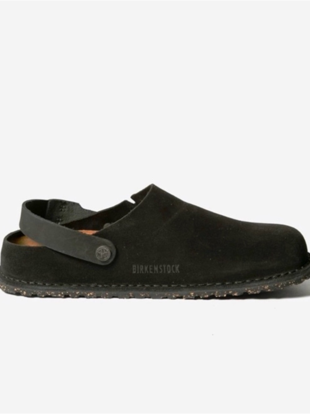 Birkenstock Unisex Lutry Premium Suede Black Mules Clogs Sandals